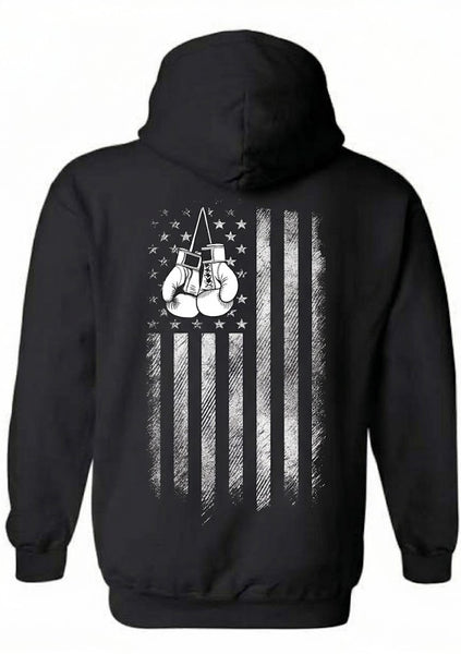 Hoodie - Flag back design, Black