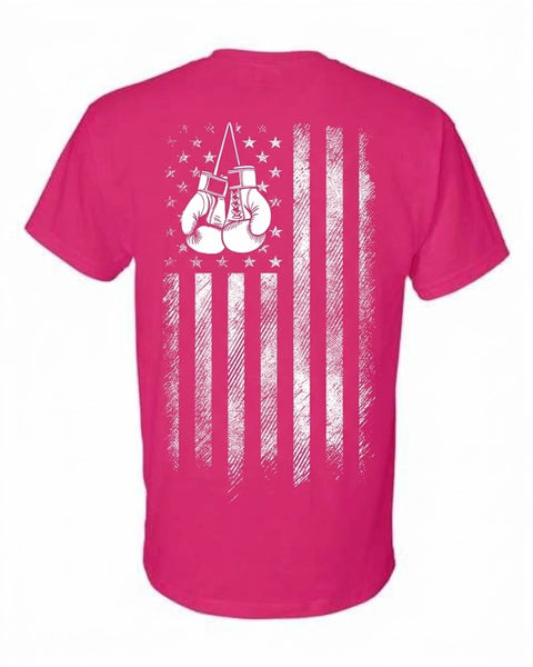 Short Sleeve T-Shirt - Flag back design, Heliconia