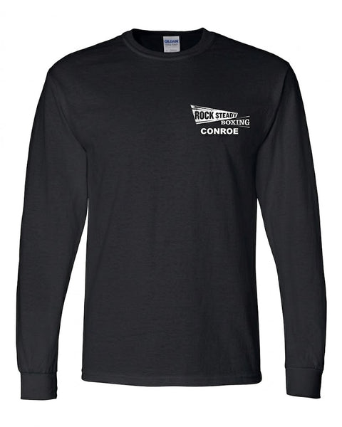 Long Sleeve T-Shirt - Classic Pocket Front - Black, front
