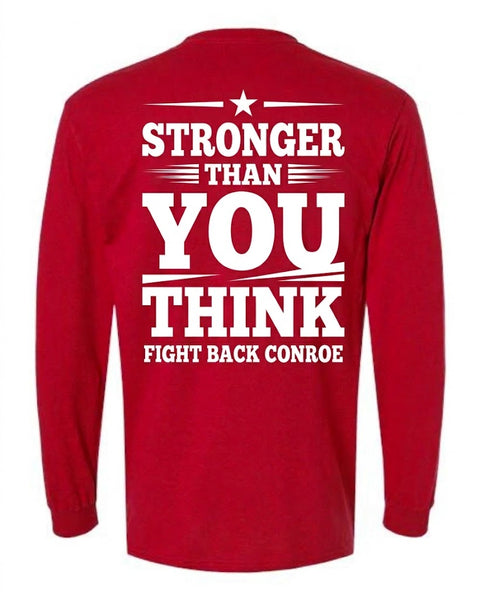 Long Sleeve T-Shirt - Stronger back design, Red
