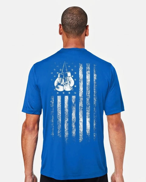 Performance T-Shirt - Flag back design, Deep Royal