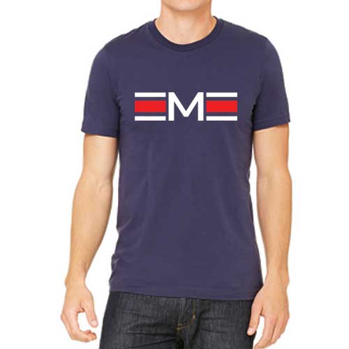 Adult Navy Manhattan Football Logo Tee