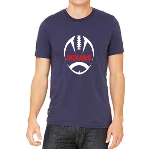 Adult Vertical Football Indians Logo Tee