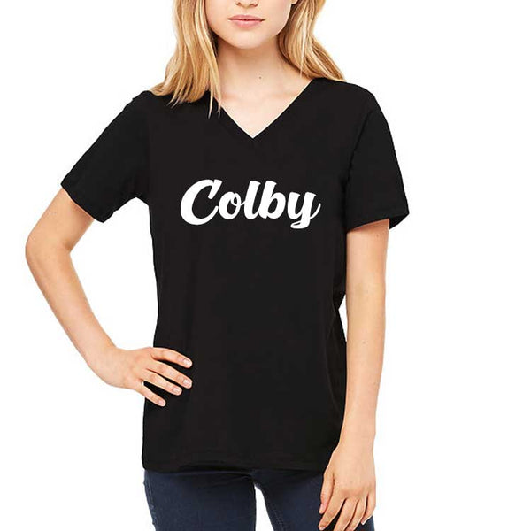 Ladies Colby Script Relaxed V-Neck Tee
