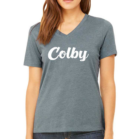 Ladies Colby Script Relaxed V-Neck Tee