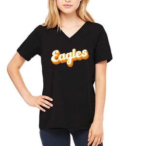 Ladies Colby Eagles Fade Relaxed V-Neck Tee
