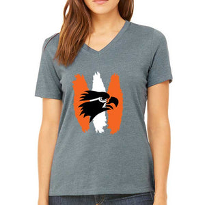 Ladies Colby Eagle Stripes Relaxed V-Neck Tee