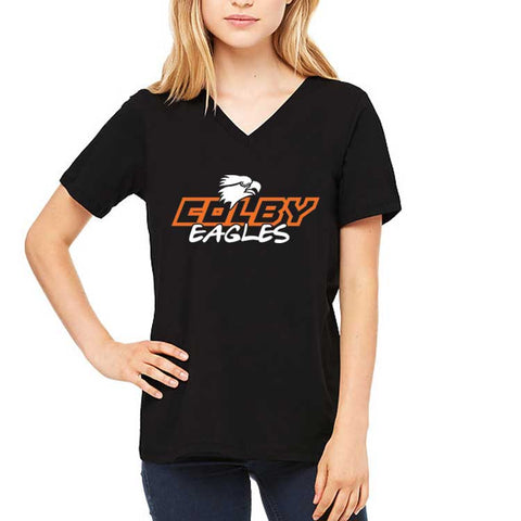 Ladies Colby Eagles Text Relaxed V-Neck Tee