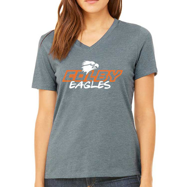 Ladies Colby Eagles Text Relaxed V-Neck Tee