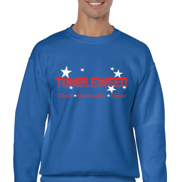 Adult Blue Tumbleweed Stars and Stripes Crewneck