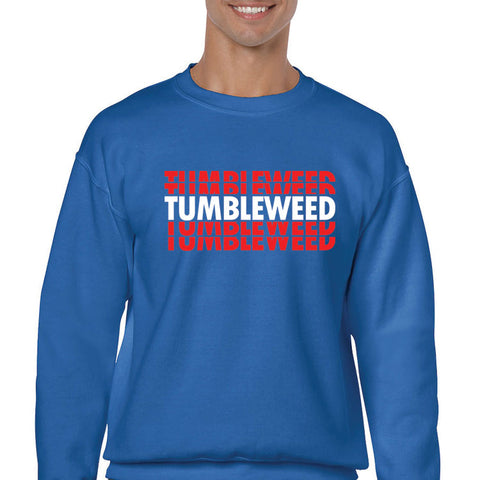 Adult Blue Stacked Tumbleweed Crewneck