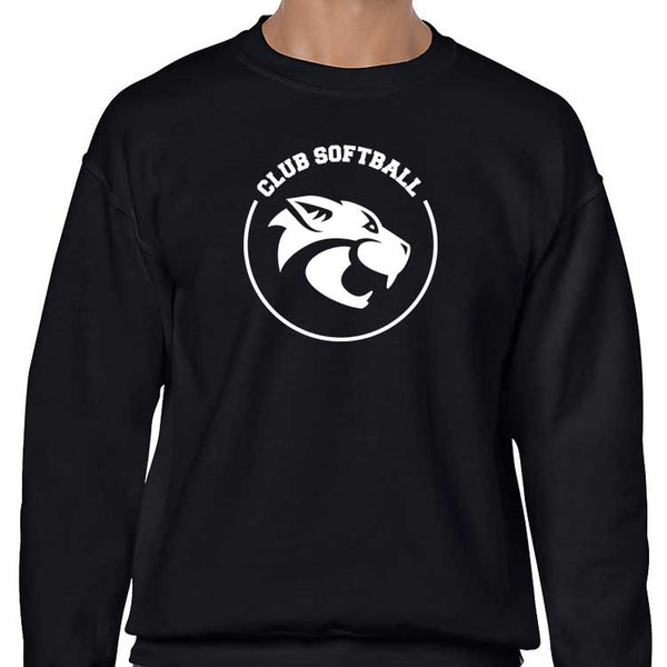 Adult Cats Softball Logo Crewneck Sweatshirt
