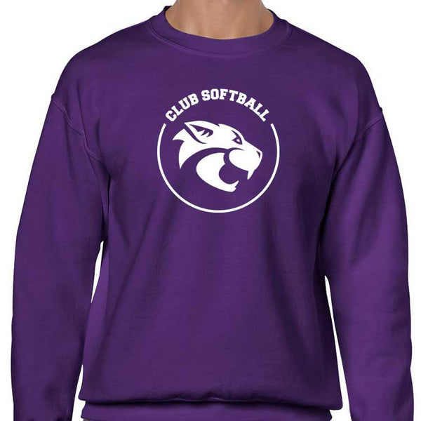 Adult Cats Softball Logo Crewneck Sweatshirt