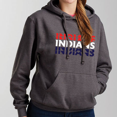 Adult Heather Charcoal Manhattan Stacked Indians Hoodie