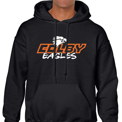 Adult Black Colby Eagles Text Hoodie