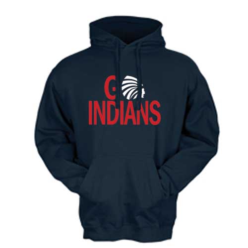 Adult Navy Go Indians Hoodie