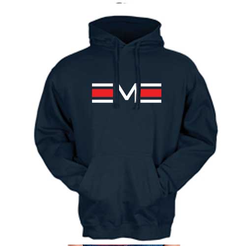 Adult Navy Manhattan Football Logo Hoodie