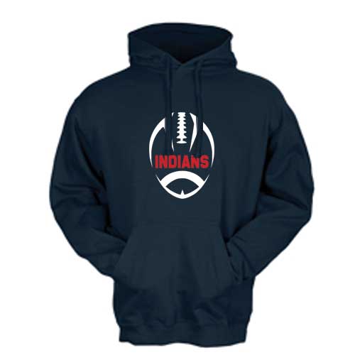 Adult Navy Vertical Football Hoodie