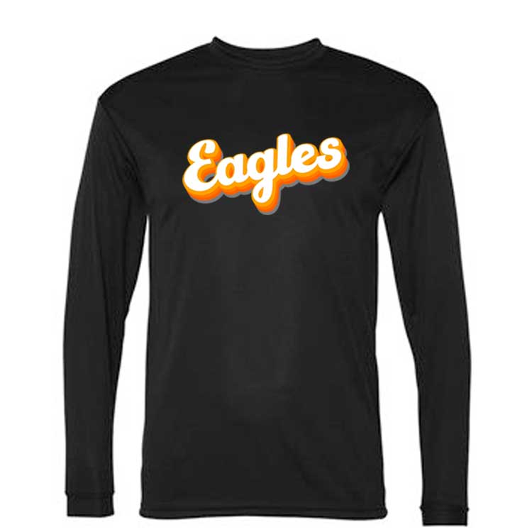 Adult Black Eagles Fade Long Sleeve