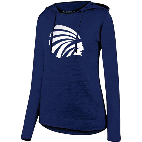 Ladies Manhattan Indian Logo Lightweight Shadow Tonal Hoodie