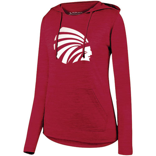 Ladies Manhattan Indian Logo Lightweight Shadow Tonal Hoodie