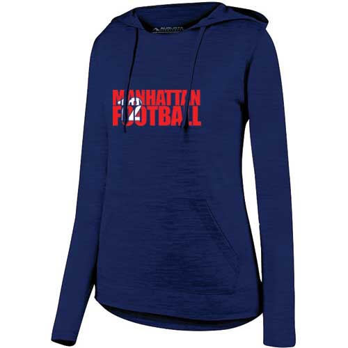Ladies Manhattan Football Number Lightweight Shadow Tonal Hoodie