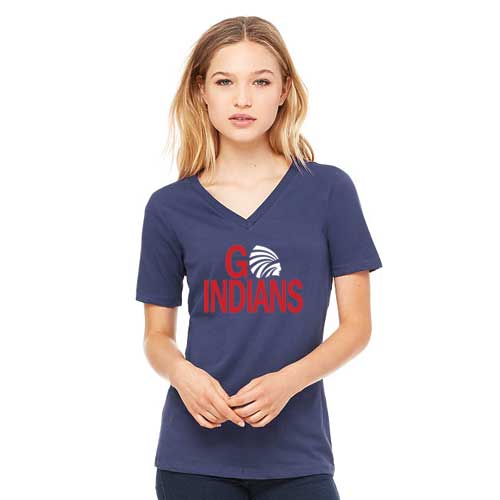 Ladies Go Indians Relaxed V-Neck Tee