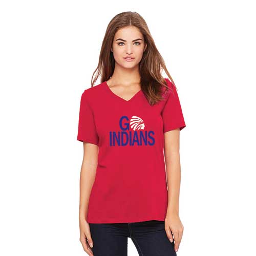 Ladies Go Indians Relaxed V-Neck Tee