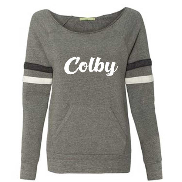 Ladies Gray Colby Script Sport Fleece Sweatshirt