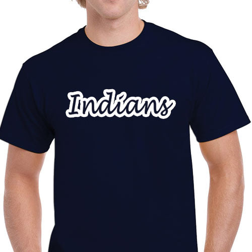 Adult Navy Indians Tee