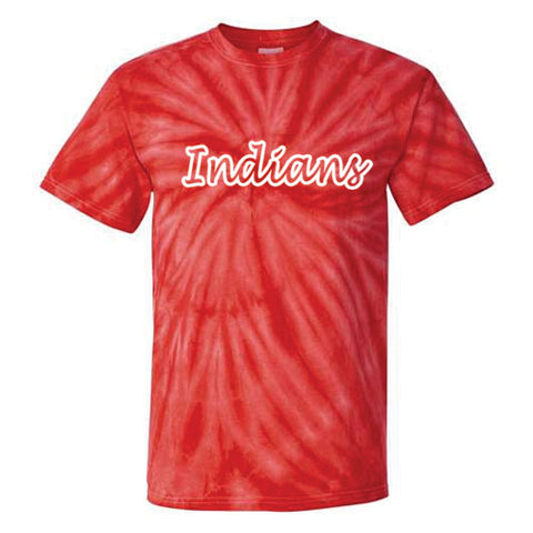 Adult Red Pinwheel Tie-Dyed Indians Tee