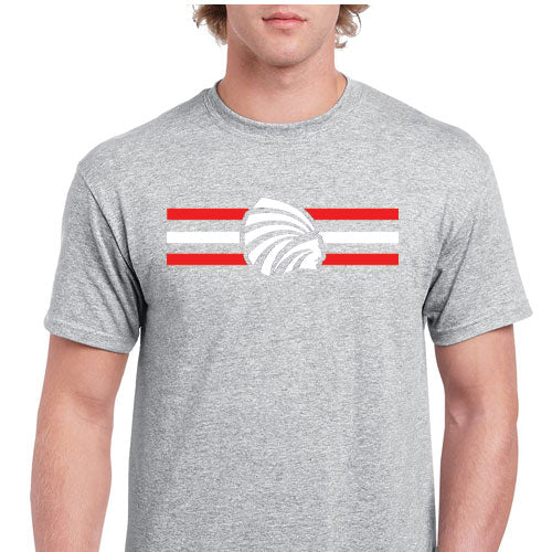 Adult Gray Manhattan Striped Indian Head Tee