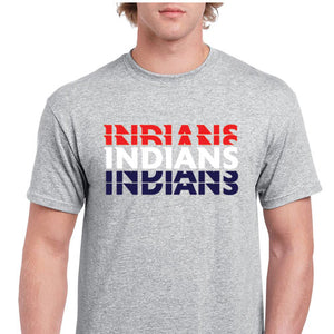 Adult Gray Manhattan Stacked Indians Tee