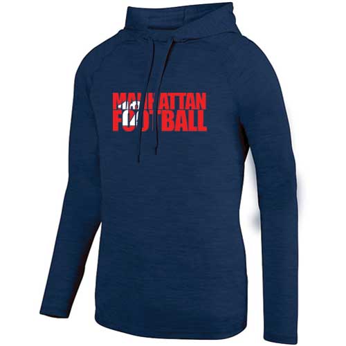 Adult Manhattan Football Number Lightweight Shadow Tonal Hoodie