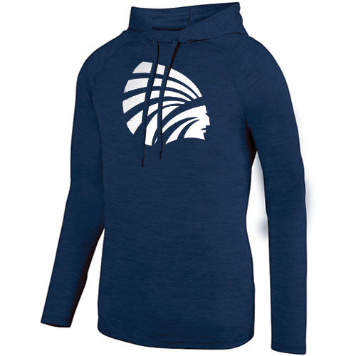 Adult Manhattan Indian Logo Lightweight Shadow Tonal Hoodie
