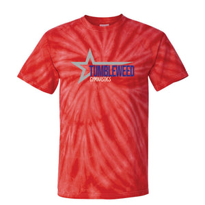 Adult Red Pinwheel Tie-Dyed Open Star Tee