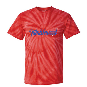 Adult Red Pinwheel Tie-Dyed Tumbleweed Outline Star Tee