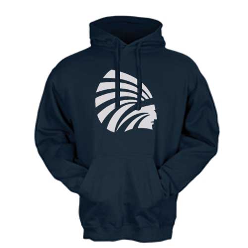 Adult Navy Indian Logo Hoodie
