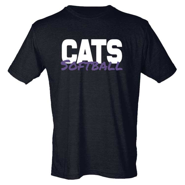 Adult Cats Softball Text Tee