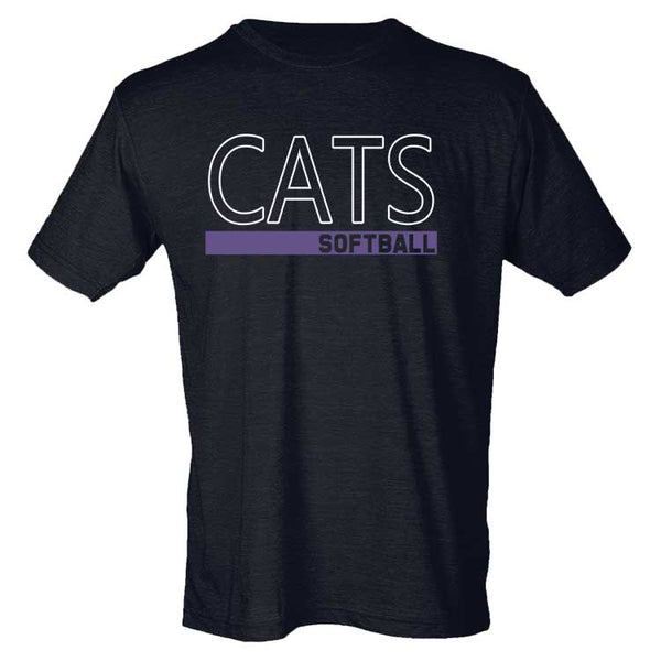 Adult Cats Softball Outline Tee