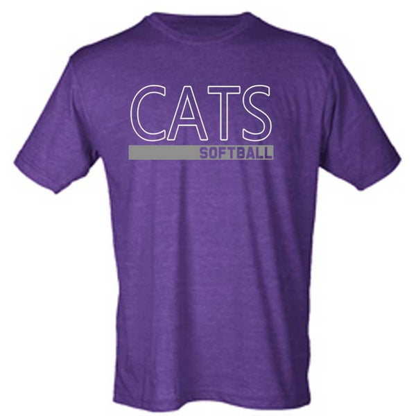 Adult Cats Softball Outline Tee