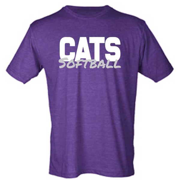 Adult Cats Softball Text Tee
