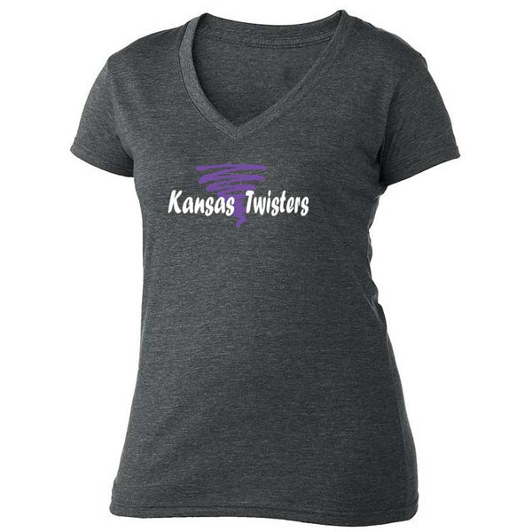 Kansas Twisters Ladies V-Neck Logo Tee