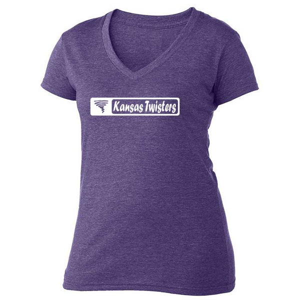 Kansas Twisters Ladies V-Neck Banner Tee