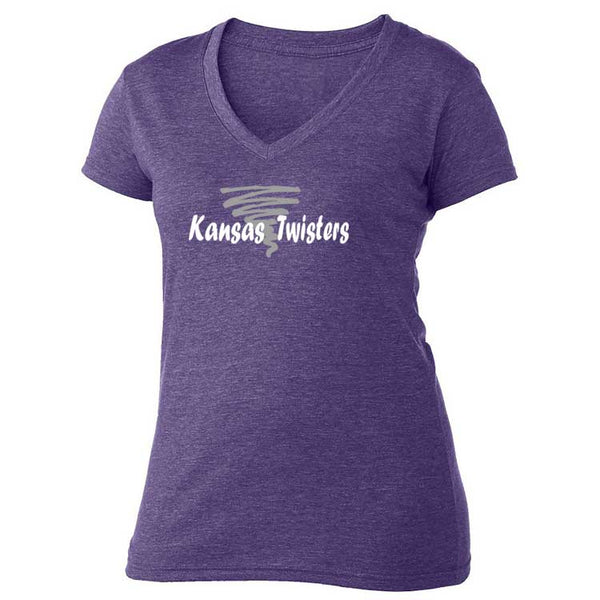 Kansas Twisters Ladies V-Neck Logo Tee