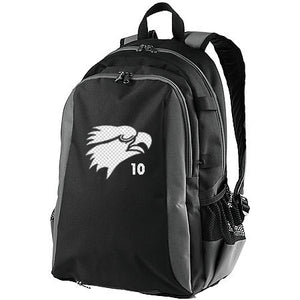Black Embroidered Eagle Backpack